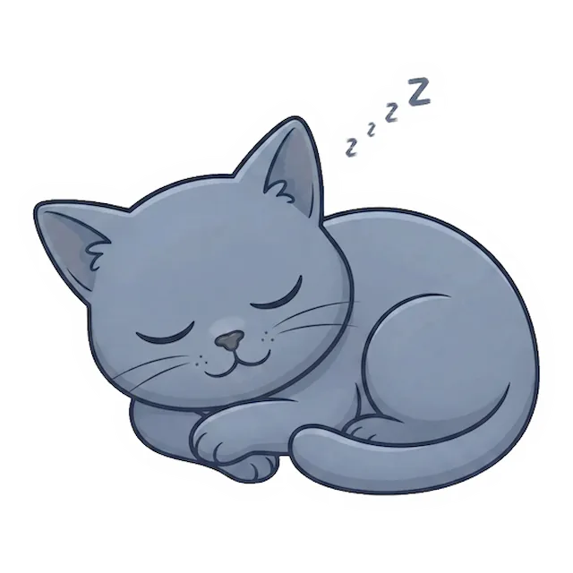 Custom grey cat sticker in a different pose (example 3)