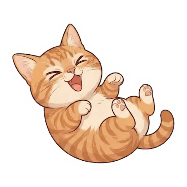 Custom orange tabby cat sticker in a different pose (example 1)