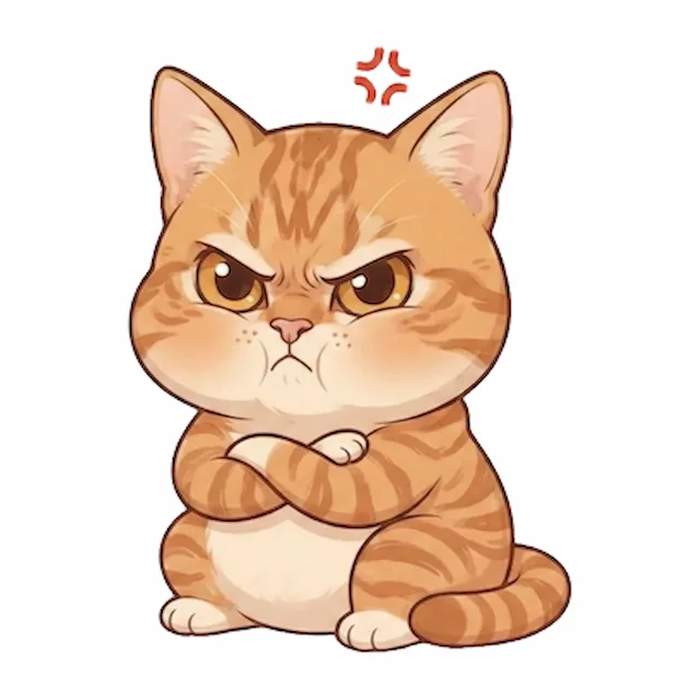 Custom orange tabby cat sticker in a different pose (example 2)