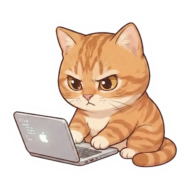 Custom orange tabby cat sticker in a different pose (example 5)