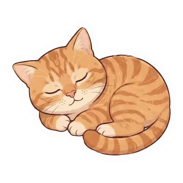 Custom orange tabby cat sticker in a different pose (example 6)