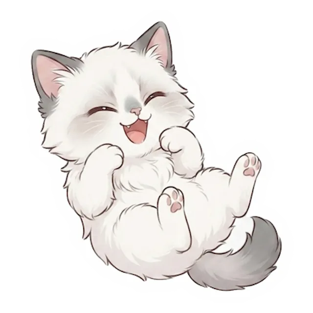 Custom Ragdoll cat sticker in a different pose (example 2)