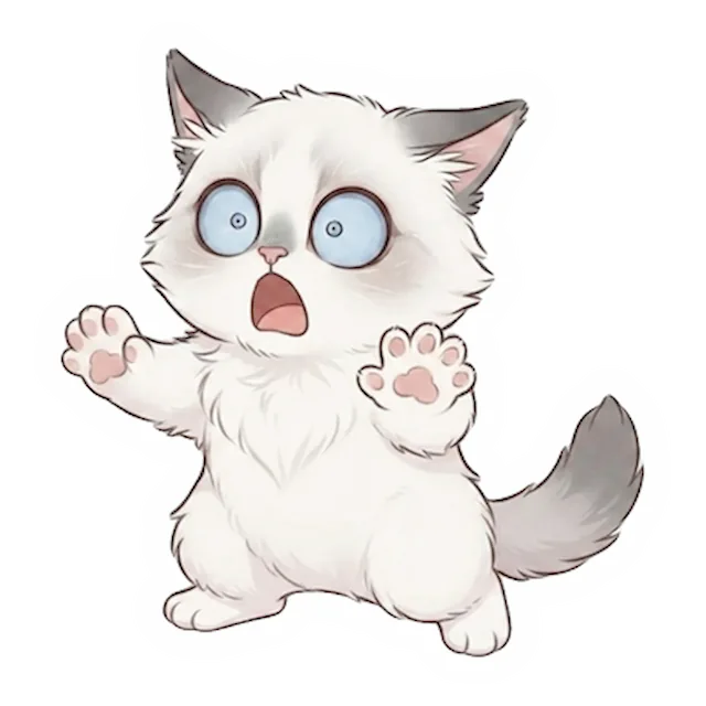 Custom Ragdoll cat sticker in a different pose (example 3)