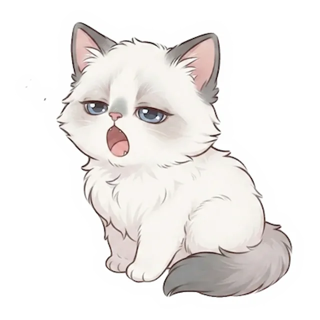 Custom Ragdoll cat sticker in a different pose (example 4)
