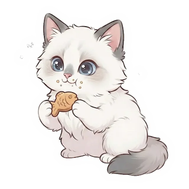 Custom Ragdoll cat sticker in a different pose (example 6)
