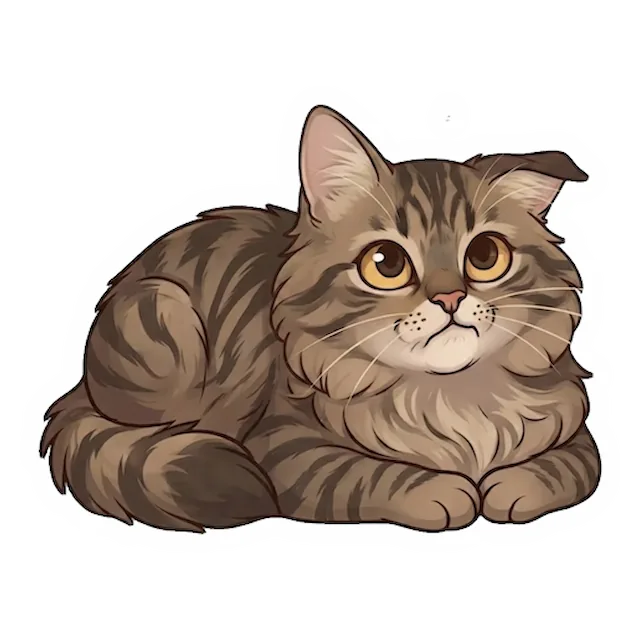 Custom tabby cat sticker in a different pose (example 2)