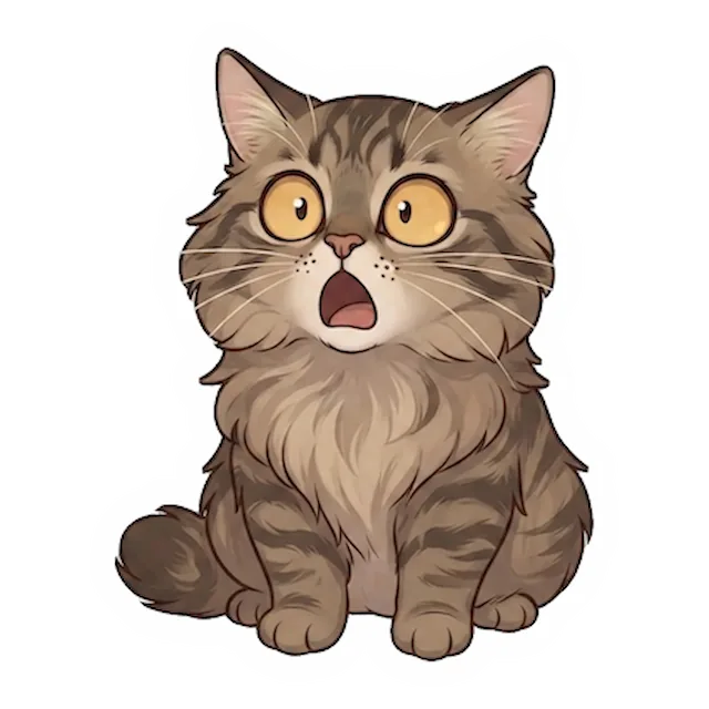 Custom tabby cat sticker in a different pose (example 3)