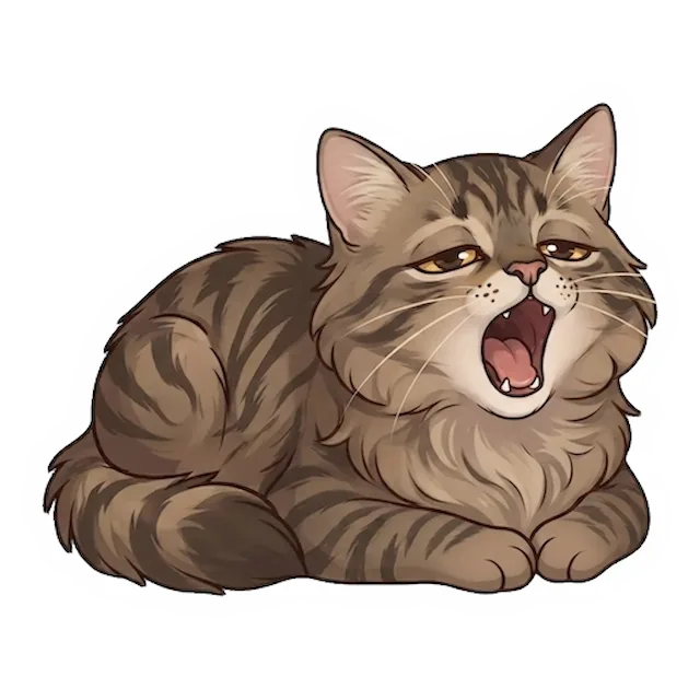Custom tabby cat sticker in a different pose (example 4)