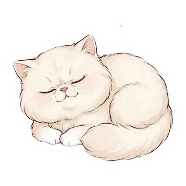 Custom white cat sticker in a different pose (example 3)